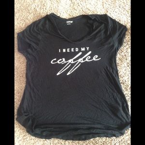 Black T-shirt that says "I Need My Coffee" sizeXL